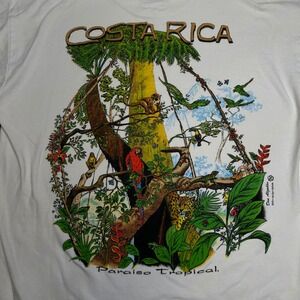 Vtg 90's Shirt Costa Rica Rain Forest Animals Graphic SZ XXL Don Algodon